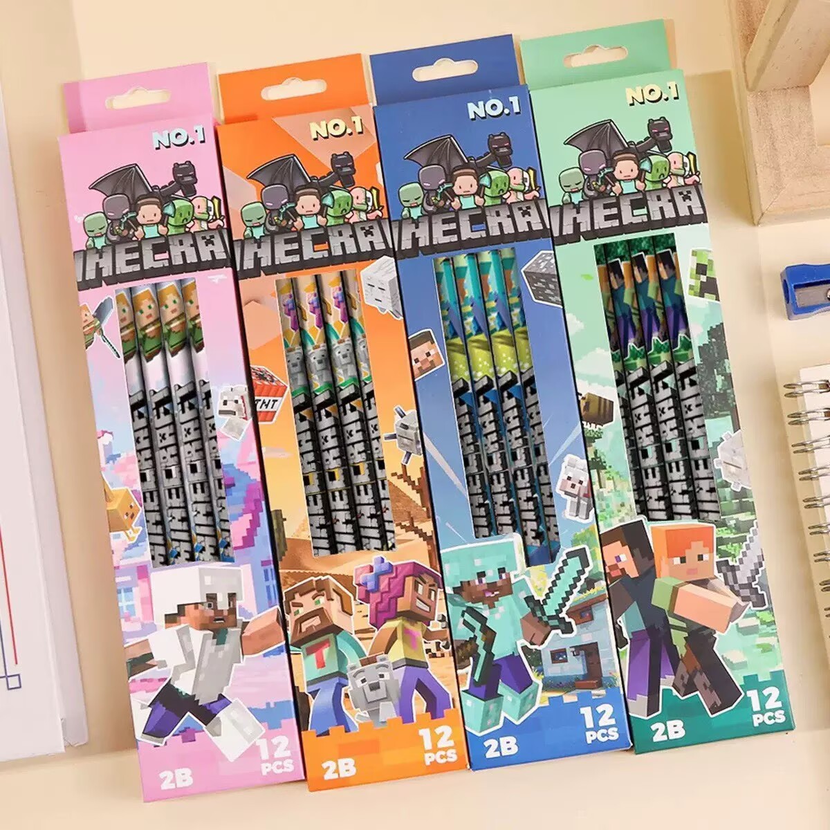 Stationery Supplier - NOVO! Kit com 4-12 Lápis Minecraft