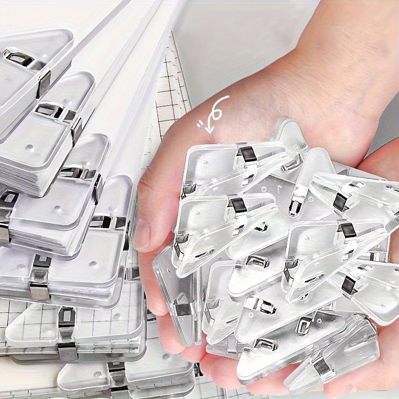 Binder Clip Assorted - Conjunto de clipe triangular transparente de